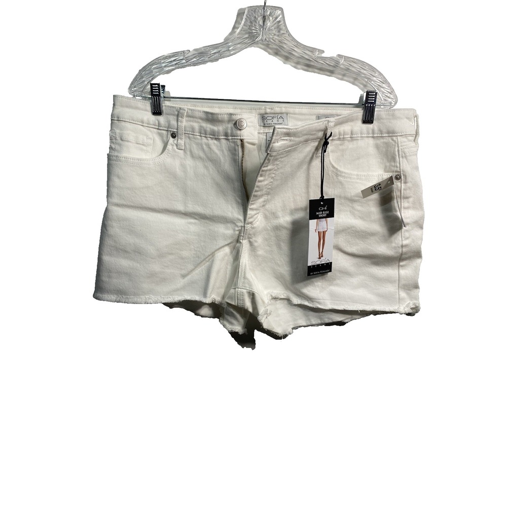 sofia jeans sofia vergara womens white jean shorts size 14‎